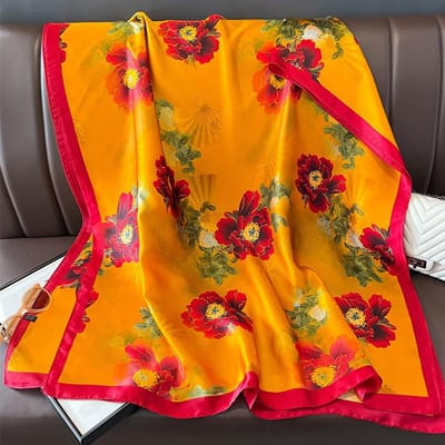 Dames 180*90Cm Chinese Stijl Zachte Zijden Sjaals Vrouwelijke Dame Sjaal Hijab Wikkel Foulard Bandanna Sjaal Strand Pareo