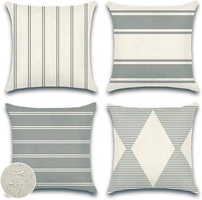 Kussenslopen Buiten - Decoratieve Hoezen - Terras Aankleden - Waterdicht Materiaal - 45 x 45 cm - Grijs