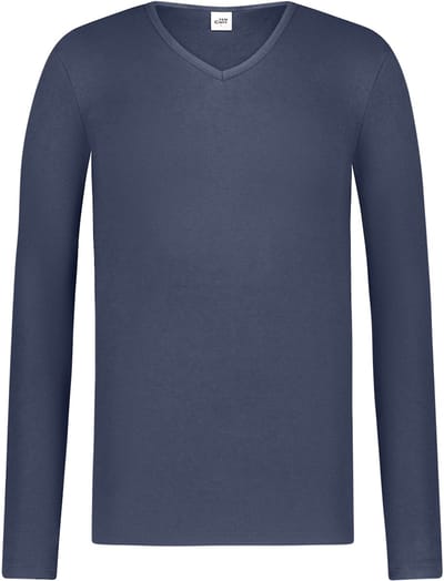 Ten Cate thermo t-shirt long sleeve v-neck navy voor Heren | Maat S