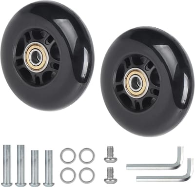 Set van 2 Reservewielen voor Koffer - Vervangingswielen voor Bagage en Trolleys, 80 mm, Rubber