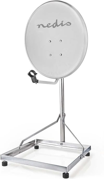 Nedis Balkonstandaard voor Satellietschotel - Mast Lengte: 1.00 m - Maximale schotelgrootte: 90.0 cm - Afmeting bodemplaat: 1 x 50 x 50 cm - Staal - Zilver