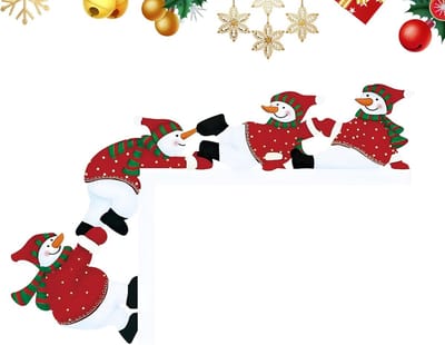 Kerst Deurdecoratie - Houten Versiering - Feestelijke Sfeer - Onzichtbare Haken - Niet Gespecificeerd - Sneeuwman