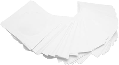 Dailygoods- CD/DVD-Hoes 100 Stuks - Dikke Herbruikbare Hoezen - Stofdichte Enveloppen - Doorzichtig Venster - Effectieve Bescherming - Geschikt voor 8 Cm Schijven - Schijfhoezen