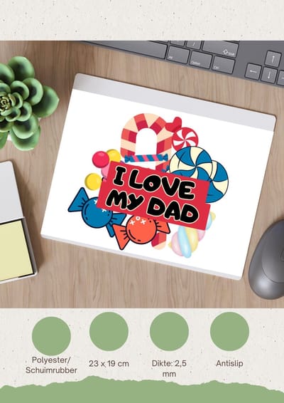 Akyol - papa cadeau - Muismat - Papa - vader cadeau - met opdruk - vader cadeau - vader cadeautjes - vaderdag cadeau - vader cadeautjes verjaardag - liefste papa - papa - leuk kado om te geven - 23 bij 19 cm