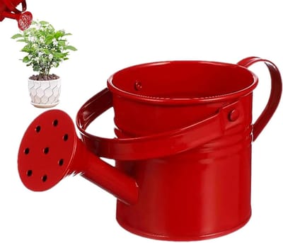 Gieter - Bewateringsgereedschap Schenkkan - Planten Water Geven - Roestbestendig Gegalvaniseerd IJzer - 20B x 6H cm - Rood