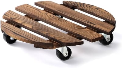 Ronde plantenroller - 30 cm - hout - 1 stuk