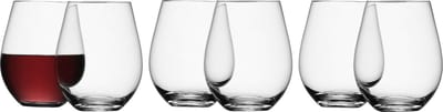 L.S.A. - Stemless Rode Wijn Glas 530ml Set van 6 Stuks - Transparant