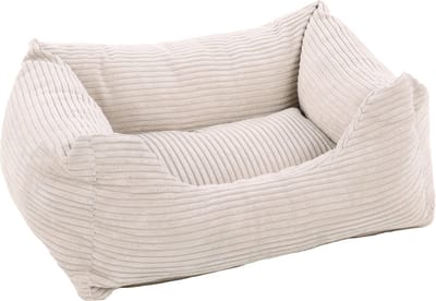 Flamingo - Velluto Hondenmand Beige Rechthoekig - 65x50x20CM - Afneembare Hoes En Antislip Bodem