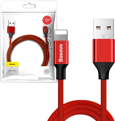 Baseus - Yiven - met stof gevlochten kabel USB / Lightning 1,8M rood - (CALYW-A09)