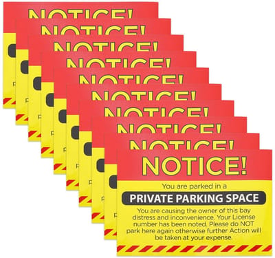Dailygoody - Parkeerkennisgevingsstickers - Zelfklevend - A6 Formaat - Overtreding Kennisgeving - Herinnering en Waarschuwing - 10 stuks