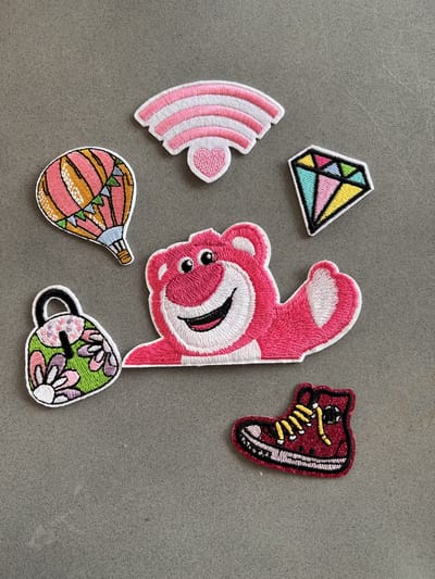 strijkapplicatie set - wifi - beer - bloem - sneaker - luchtballon strijk embleem - patches - stof & strijk applicatie - patchwork - Carnaval - Stofdecoratie