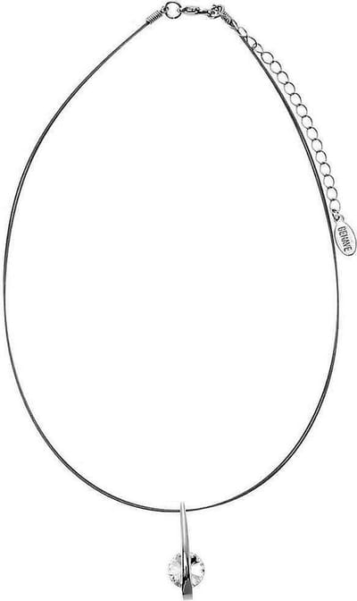 Behave Korte ketting metaal 41cm lengte met hanger 30mm lengte verwerkt met steen + verlengketting