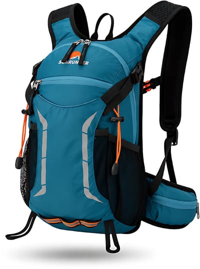 CarryQuest® - 25L Outdoor Klimtas - Waterdichte Nylon Hiking Rugzak met Drinksysteem, Rugventilatie, Front-/Toploader, Zachte Rug & Meerdere Vakken - 16x23x40 cm - Blauw