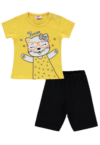 Princess T-shirt & short meisjes- Tweedelige set