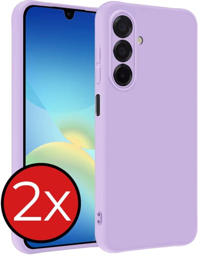 Hoesje - 2 Stuks - Geschikt voor Samsung Galaxy A26 - Sterk & Shockproof - Telefoonhoes - Back Cover - Case Siliconen - Telefoon Hoes - Lila