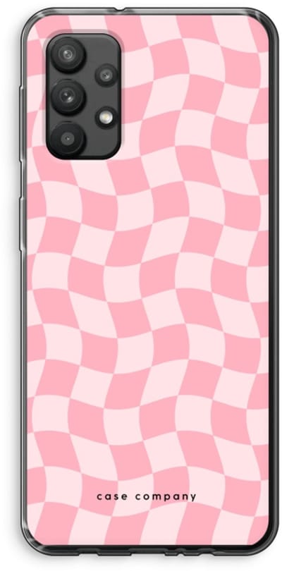 Case Company® - Hoesje geschikt voor Samsung Galaxy A32 4G hoesje - Grid Roos - Soft Cover Telefoonhoesje - Bescherming aan alle Kanten en Schermrand