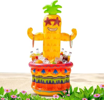 Opblaasbare Voor Feestjes - 122 cm Draagbare Ananas Drankkoeler | Opblaasbare feest Benodigdheden - voor Bier Drankjes BBQ Barspeletjes Zomervakantie Verjaardag en Diploma-uitreiking