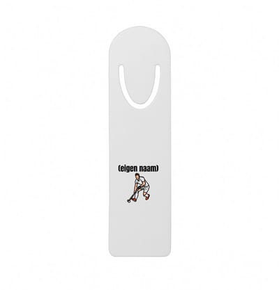 Hacebo® - hockey man met eigen naam metalen boekenlegger - Hockey - atleten - iemand die houdt van hockey - verjaardag - cadeau - kado Bladwijzer boekenleggers - 12.7 cm x 3.2cm