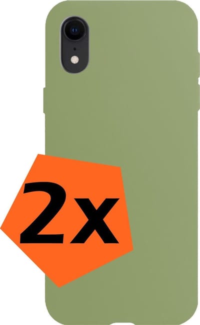 Hoes - 2 Stuks - Geschikt voor Apple iPhone XR - Sterk & Shockproof - Case Siliconen - Back Cover - Telefoon Hoes - Groen