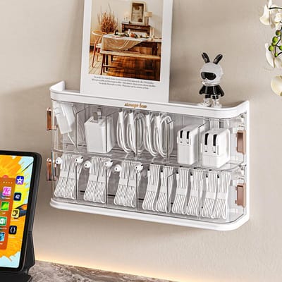 Cosensi - Cosensi - Dailygoody - Kabelopslagbox - Kabelorganizer - Transparant - Compact formaat - Kabelmanagement - Ideaal voor kantoor en studie