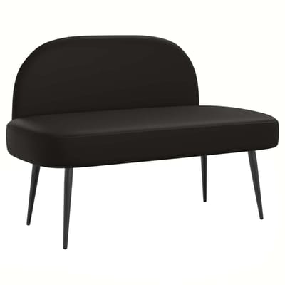 vidaXL - Gevuld - bankje - met - rugleuning - Zwart - 110 - x - 60 - x - 76 - cm - Kunstleer