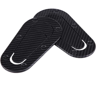 2 Stuks Universele Decoratieve Slot Sticker voor Auto Motorkap Auto Motorkap Decal Stickers (Zwart Koolstofvezel) black