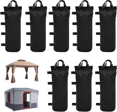 Set van 8 Zandzakken voor het Stabiliseren van Tuin- en Partytenten, Geschikt voor Vouwgazebo's, Weerbestendig en Ideaal voor Buitengebruik, Vult tot 12 kg