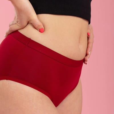 Moi et Marie®- menstruatieslip daily MARIE - Hoge absorptie - Tieners - rood – maat 14 jaar