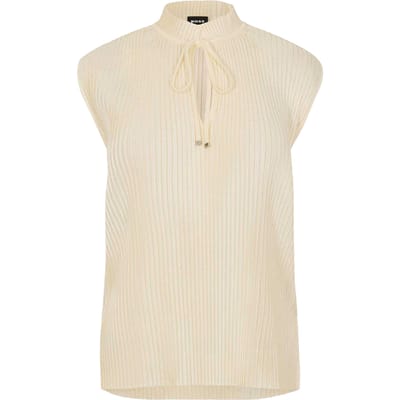 Boss Dames/Dames Emalla Geribd Mouwloos Vest Top (Wit)