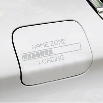 Bumpersticker - Game Zone Loading - 6 X 17,5 - Licht Grijs