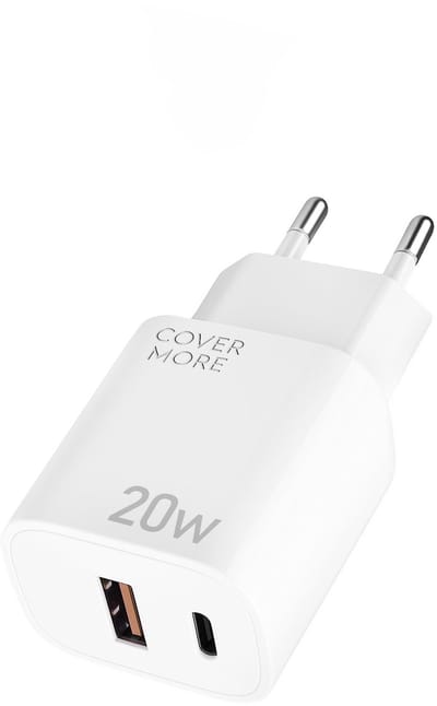 20w usb en usb C adapter met 2 poorten - Universele oplader met twee usb poorten - Oplaadstekker - Voor draadloze oordopjes, koptelefoon, smartwatch, tablet, smartphone, ereader, powerbank - Usb C stekker