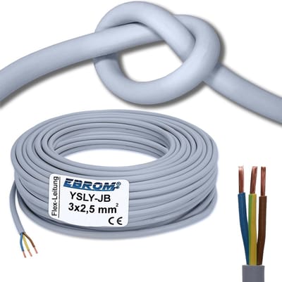 Installatiekabel YSLY-JB - Flexibele Stroomkabel - Industriële Installaties - Op Meter Nauwkeurig - 3x25 mm² - Grijs