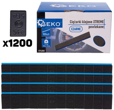 GEKO Zwarte plakgewicht strips - 12x5g - Corrosiebestendig - 6 kg - 1200 stuks
