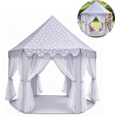 Goodz4All Prinses Tent Kasteeltent Speeltent Kindertent Speelhuisje Grijs