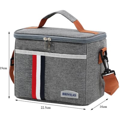 Draagbare Lunchkoelbox Thermische Tas Duurzame Picknick Voedselopbergtas Thermische Buiten Grote IJszak Geïsoleerde Doos Schouder Drinkzak gray