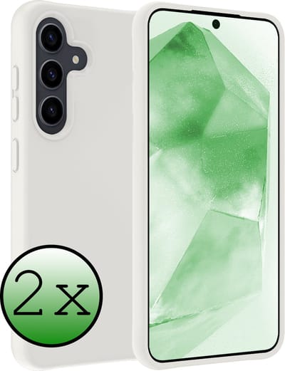 Hoesje 2 Stuks - Geschikt voor Samsung Galaxy A55 - Sterk & Shockproof - Case Siliconen - Back Cover - Telefoon Hoes - Wit