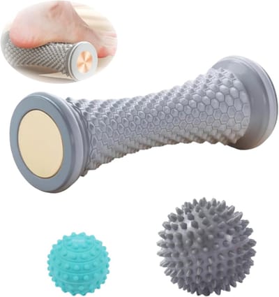 Set van 3 Massageballen voor Voeten, Ideaal voor Plantar Fasciitis, Spierpijn en Ontspanning, Draagbare Rubber Massager voor Effectieve Voetmassage