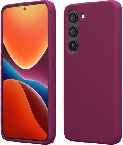 kwmobile telefoonhoesje geschikt voor Samsung Galaxy S23 - Hoesje met siliconen coating - Smartphone case in bordeaux-violet