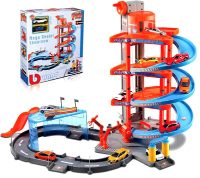 Bburago Garage - Modelauto - Schaal 1:43 - Blauw/Oranje