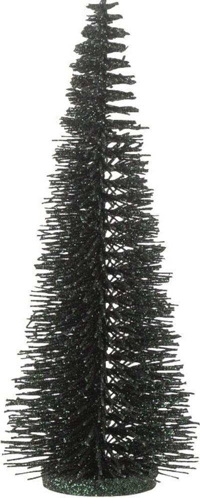 J-Line decoratie Kerstboom Glitter - kunststof - donkergroen - small