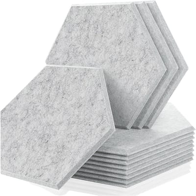 Akoestische panelen - Geluidsisolatie - Ruimte verbeteren - Hoge dichtheid - 12 stuks - Zilvergrijs