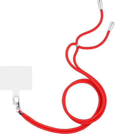 Telefoonkoord - Universeel - Phone cord - Telefoonketting - Koord voor telefoon - Telefoon hanger - Nekband - Nekkoord - Hanger - Touw - Rood