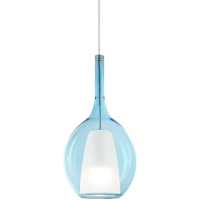 Ideal Lux hanglamp Kalique 2, blauw, Ø 18 cm, kunststof