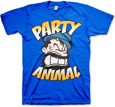 Popeye Brutos Party Animal T-shirt Blauw