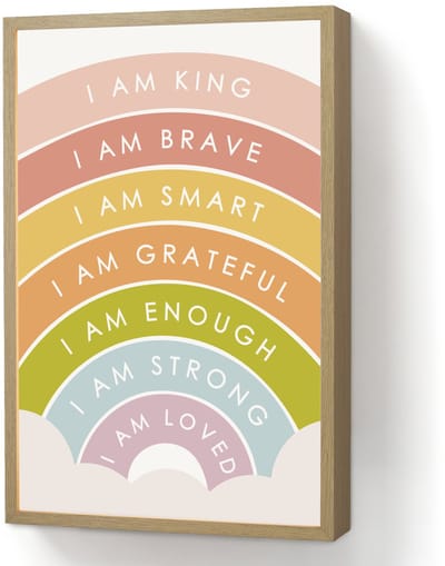 Nachtlampje 40x60 cm - Kinder lamp - Regenboog - Kleuren - Quotes - Tafellamp kinderkamer draadloos - Slaapkamer lampje - Bedlamp kinderen - Kinderlampje - Wandlamp babykamer - Nachtlampjes