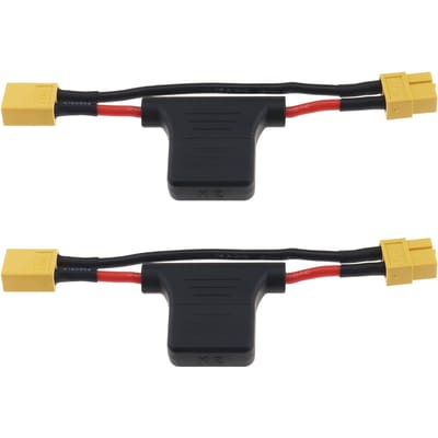 2-Pack XT60 Mannelijk naar XT60 Vrouwelijk Verlengsnoer met 30A Zekering | 12AWG Siliconen Draad | Voor E-Bikes, RC Drones, Quadcopter, Oplader geel
