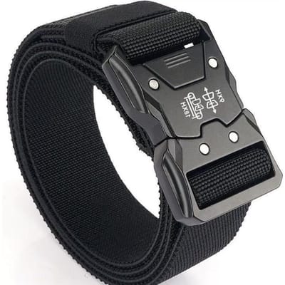 Ceinture tactique 1 pièce - Boucle automatique durable, idéale pour les aventures en plein air, accessoire unisexe pour hommes et femmes noir