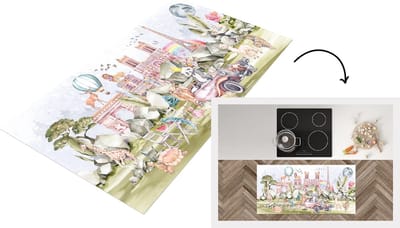 Keukenloper - Loper keuken - Parijs - Kinderen - Eiffeltoren - 120x60 cm - Keukenloper vinyl