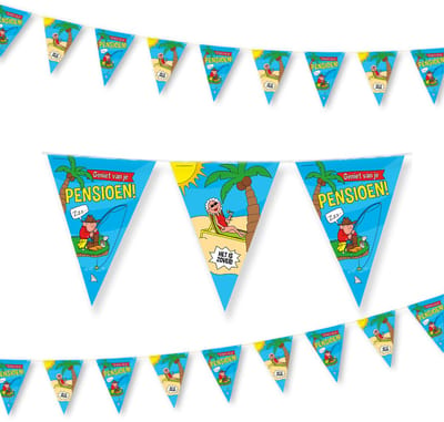 LUQ – Pensioen Vlaggenlijn – 10 m – Luxe Afscheid Party Decoratie – Retirement Feest Versiering – Direct Ophangen