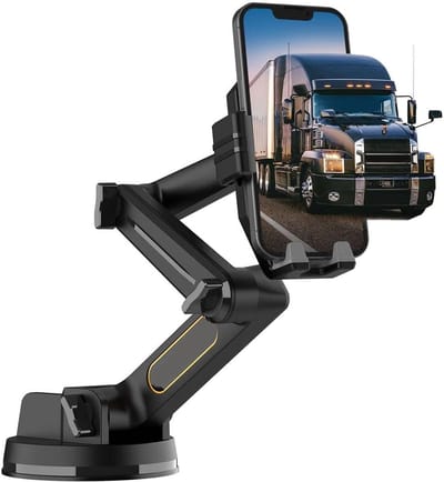 Heavy Duty Telefoonhouder voor Vrachtwagen met Lange Arm - Geschikt voor Dashboard en Voorruit